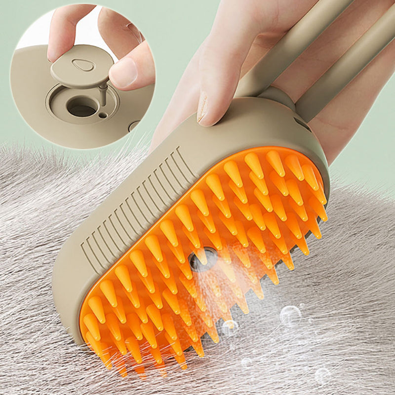 Elektrische 3-in-1 Dampfbürste für Hunde und Katzen zum Entfilzen, Reinigen und Massieren des Fells