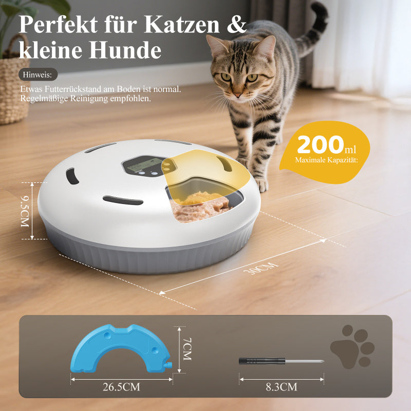 Automatischer Nassfutterspender für Katzen – 6 frische Mahlzeiten täglich