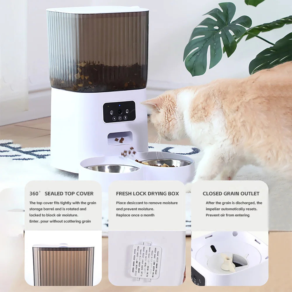 5L WiFi Futterautomat mit Live-Kamera & Edelstahlnapf – Hygienisch & Smart
