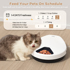UBPET F10 Automatischer Katzenfutterspender mit Halbleiterkühlung – 5 Mahlzeiten, 24h frisch
