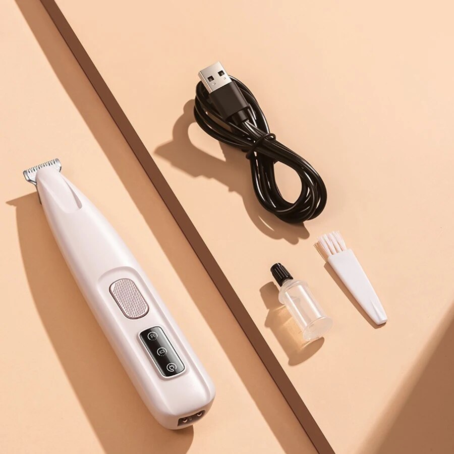 Wasserdichter Hunde-Pfotenrasierer mit LED-Licht und breiter Klinge für einfaches Grooming.