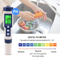 5-in-1 Wasserqualitätstest für Aquarium & Pool – pH, TDS, Leitfähigkeit, Salzgehalt & Temperatur